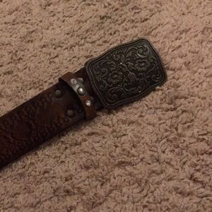 Dark brown belt with buckle